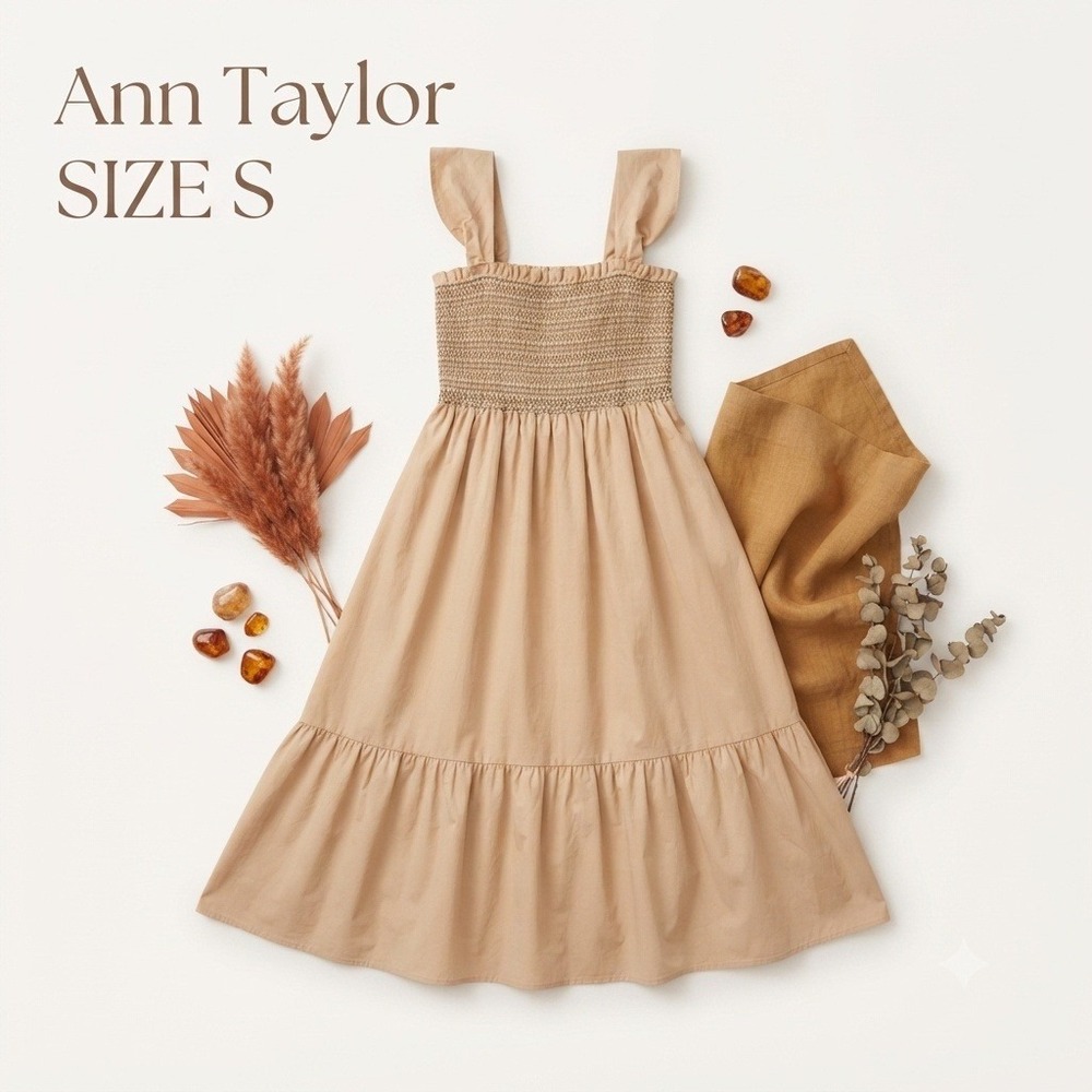 Ann Taylor Cottagecore Smocked Tiered Midi Dress SP NWT